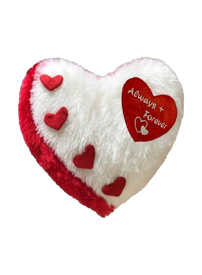 PICKKART Love Cushion Pillow Heart Shape, Always + Forever Embroidered Quote (White) - Image 1